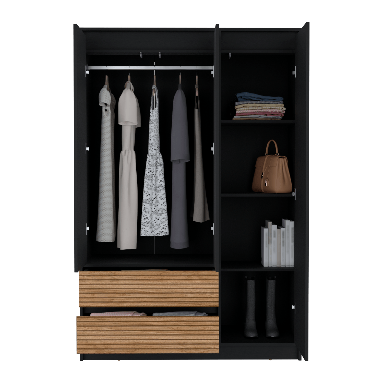 Closet 3 Puertas 2 Cajones Austin 180X120Rta Wengue Lenno