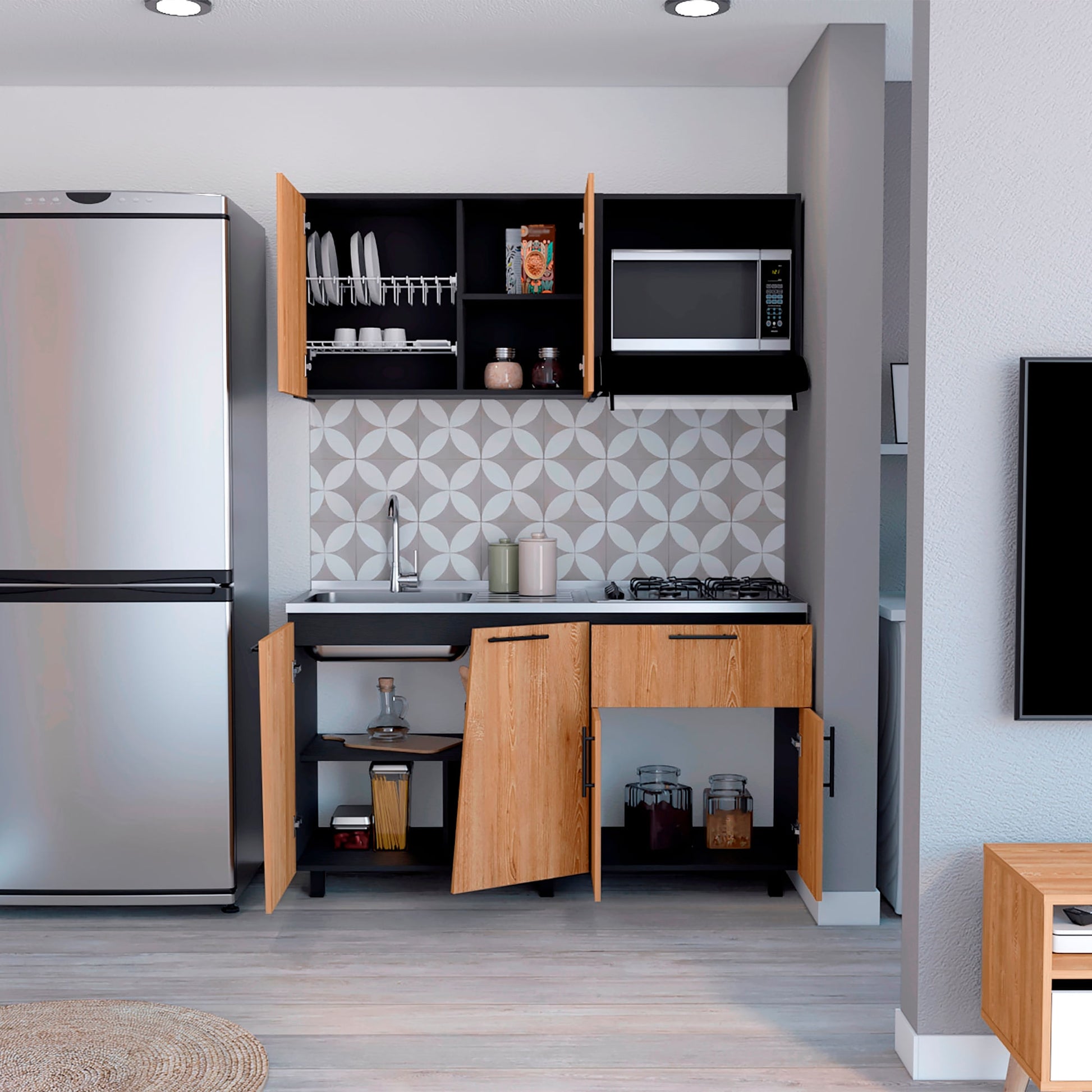 Cocina 150 Emilia Meson Izq Rta Wengue Miel
