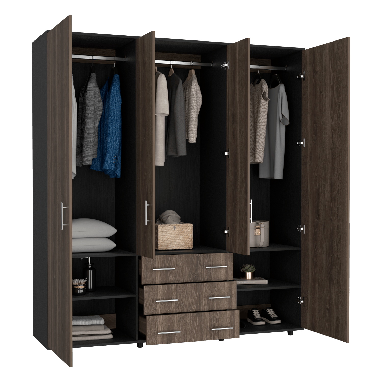 Closet 2.0 Fontan 200 X 180 X 48 Rta Wengue Milan