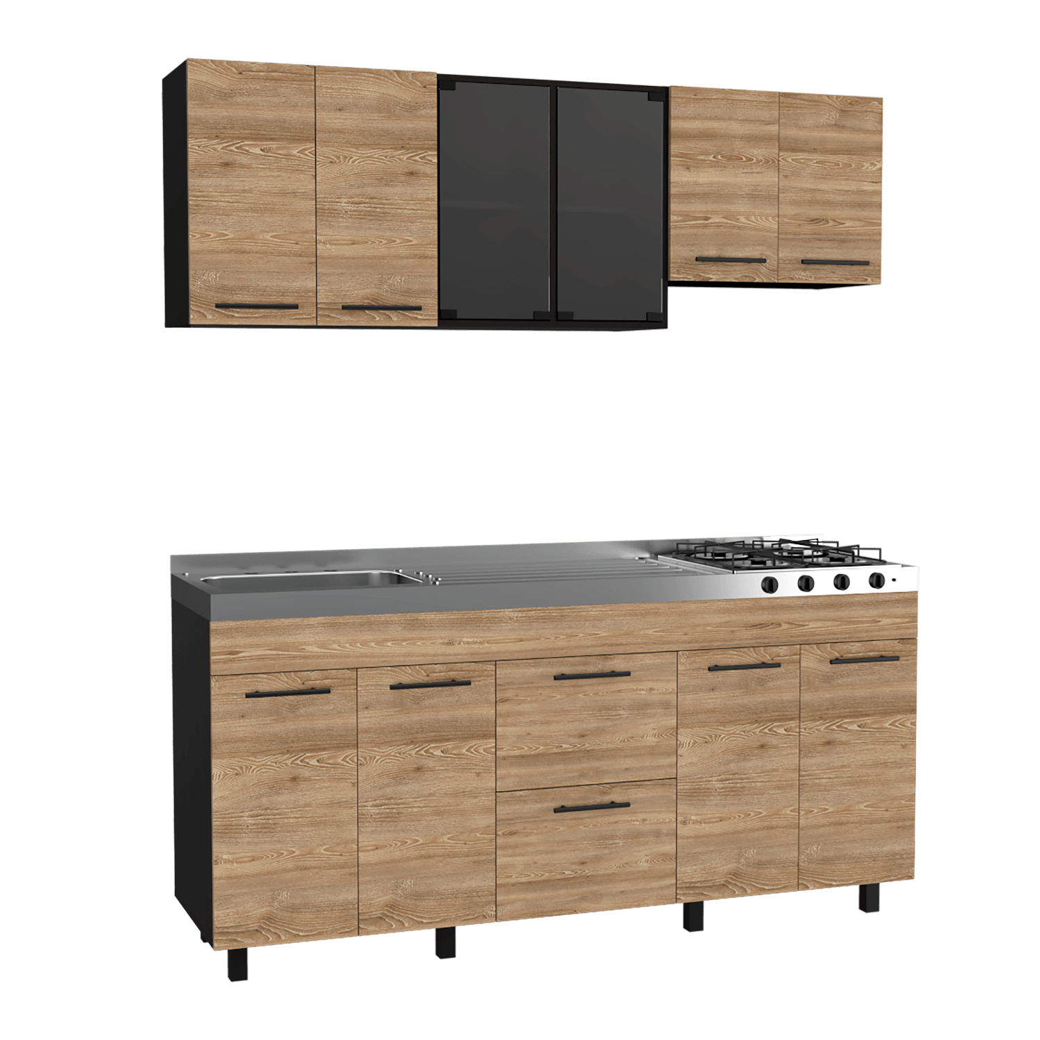 Cocina De 180 Luna Rta Wengue + Miel