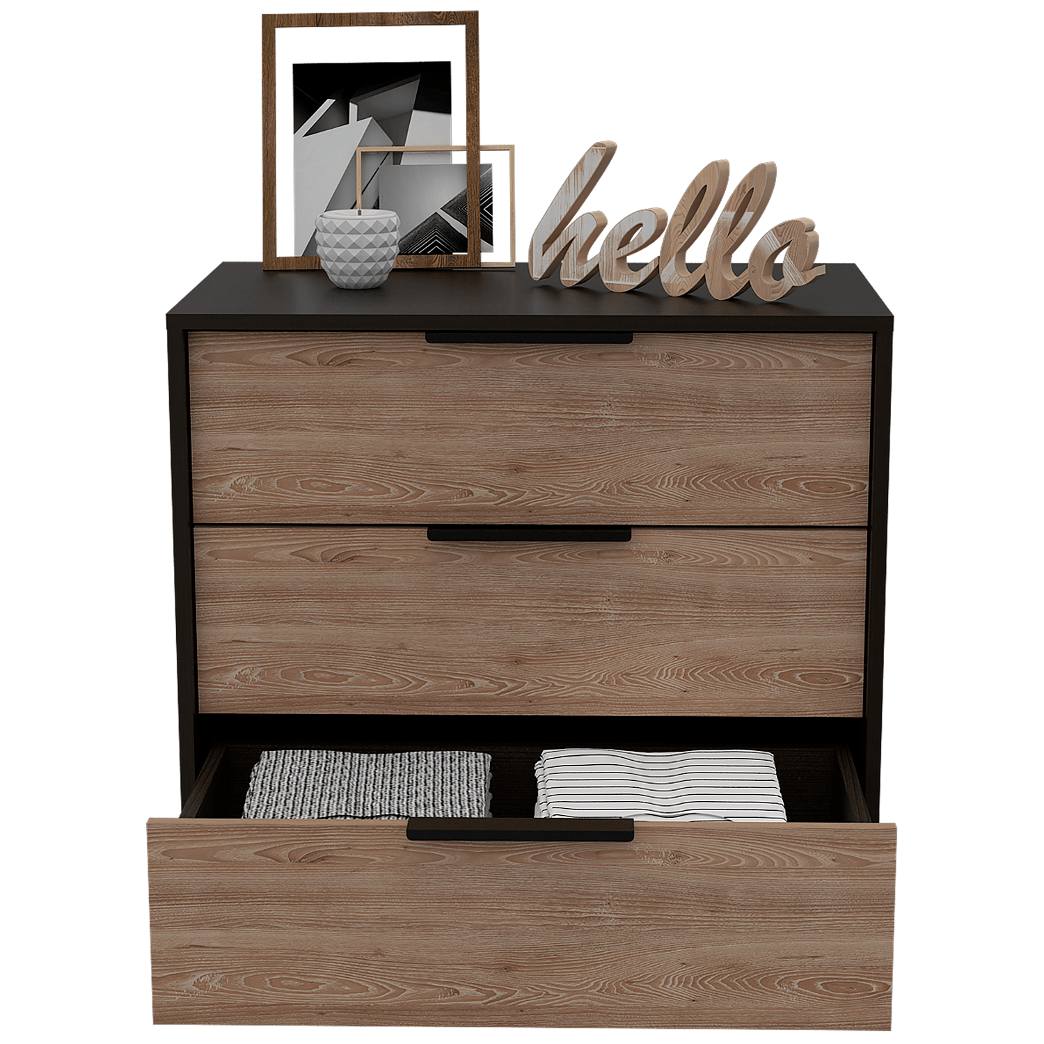 Comoda Kaia 3 Cajones Rta Wengue -Miel