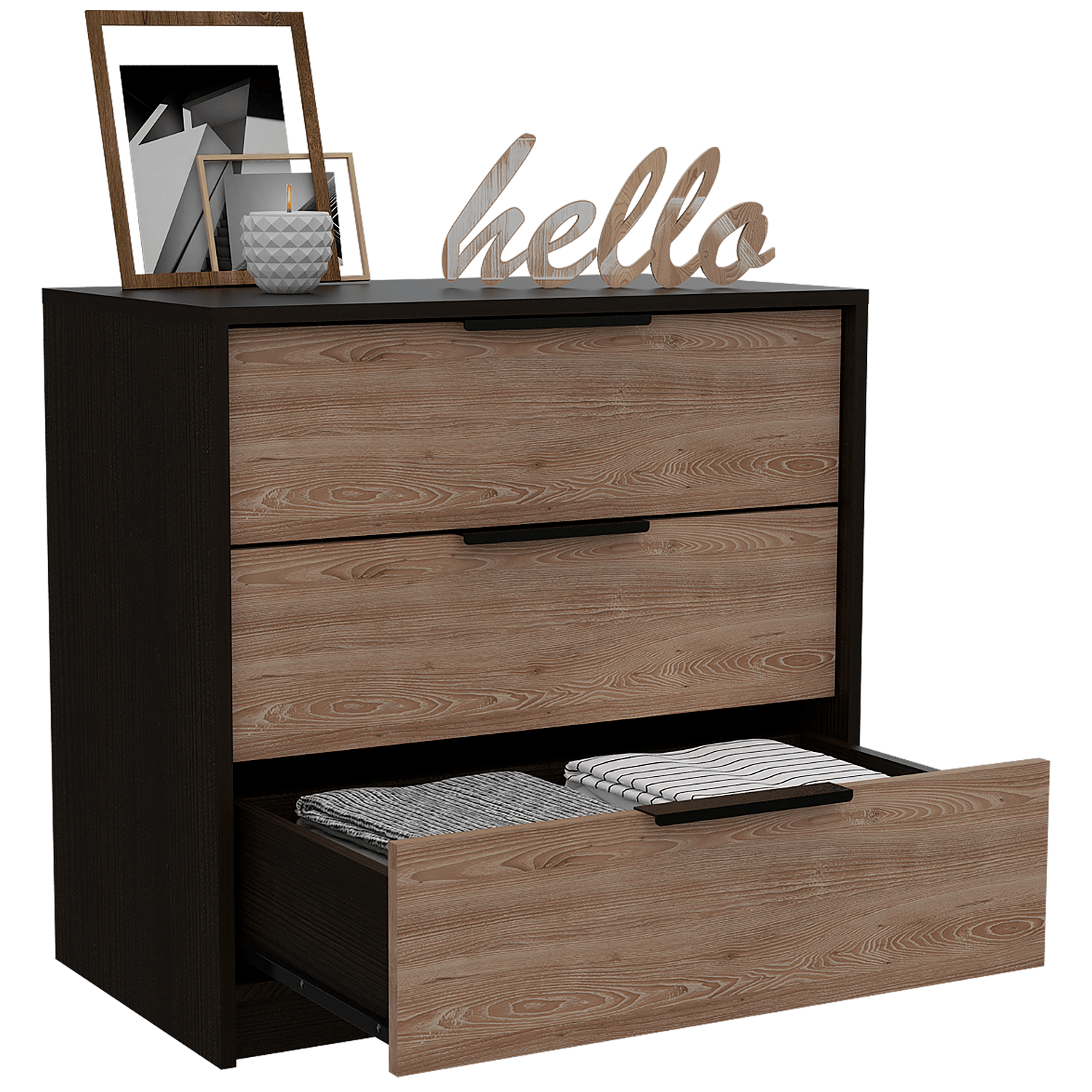 Comoda Kaia 3 Cajones Rta Wengue -Miel