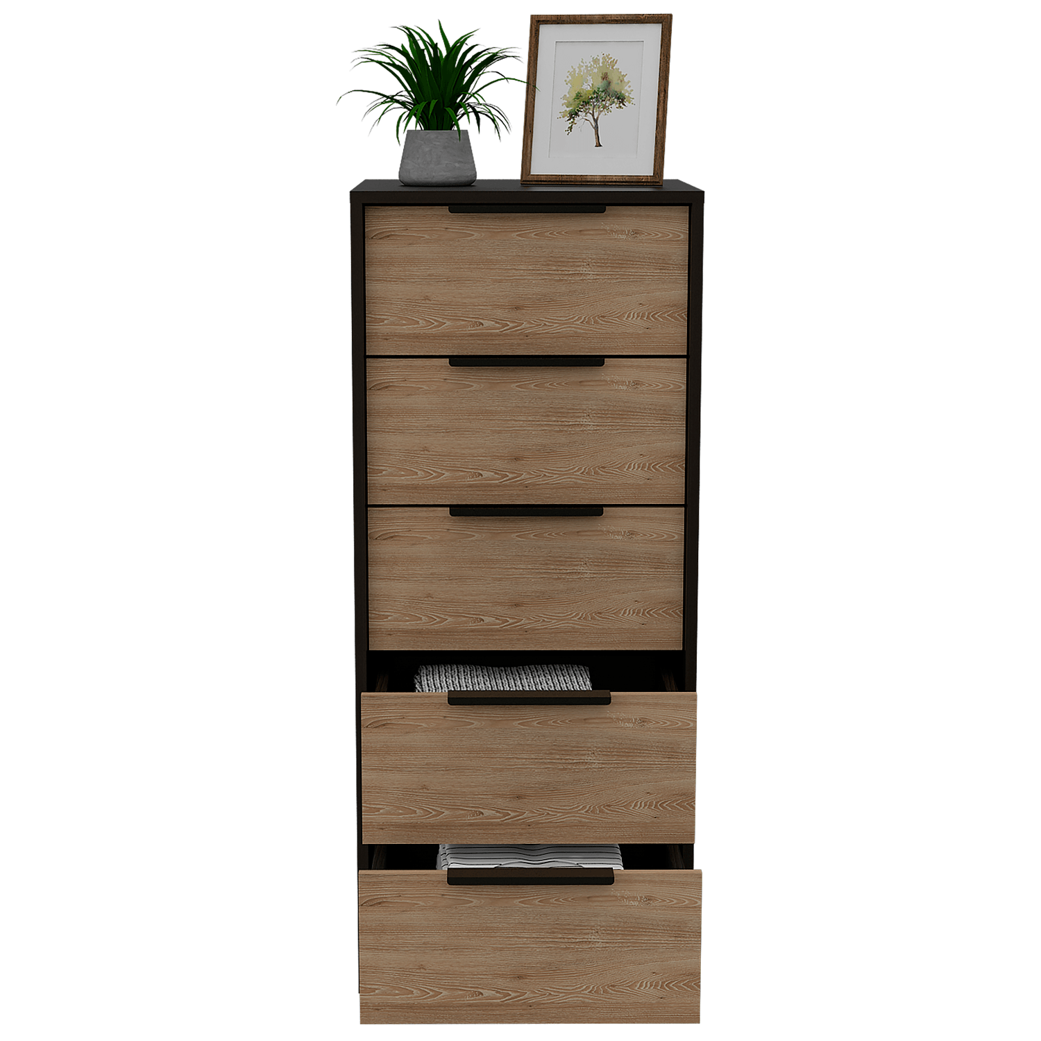 Comoda Kaia 5 Cajones Rta Wengue -Miel