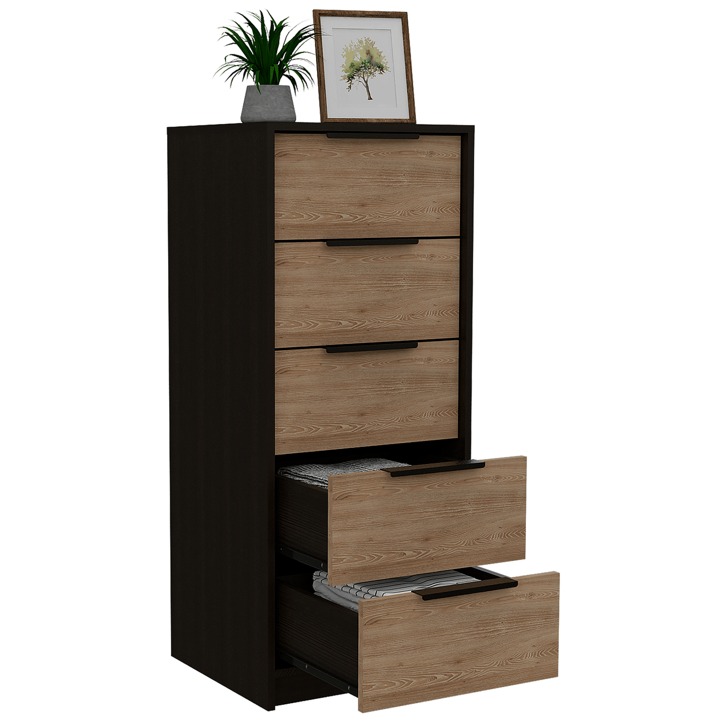Comoda Kaia 5 Cajones Rta Wengue -Miel