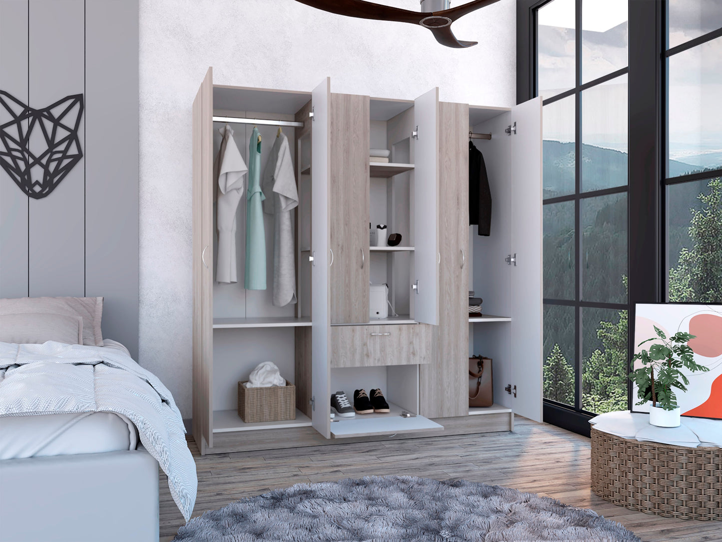 Closet Mitu 2.0 160 Rta Bardolino + Blanco