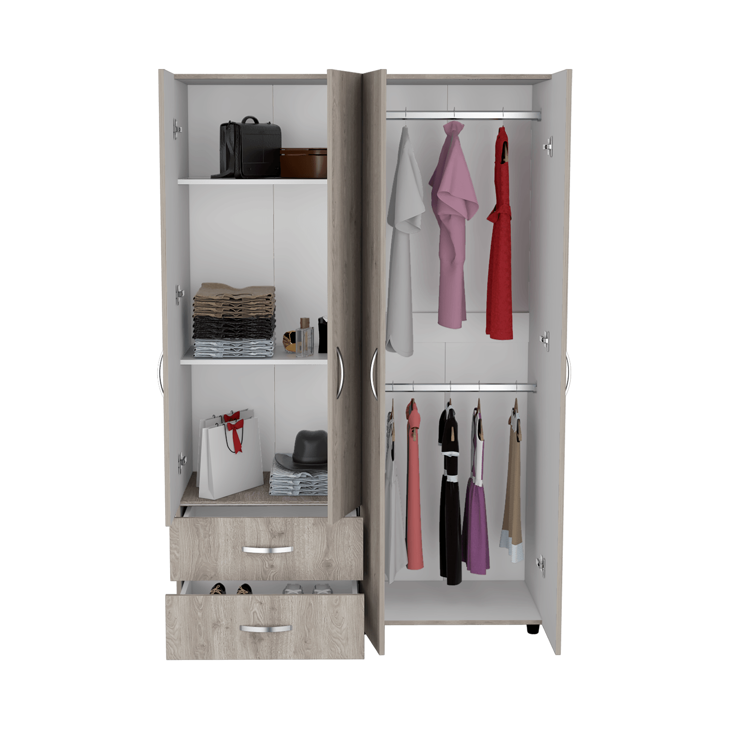Closet Ankora Basic 180 X 120 X 47 Rta Bardolino Blanco
