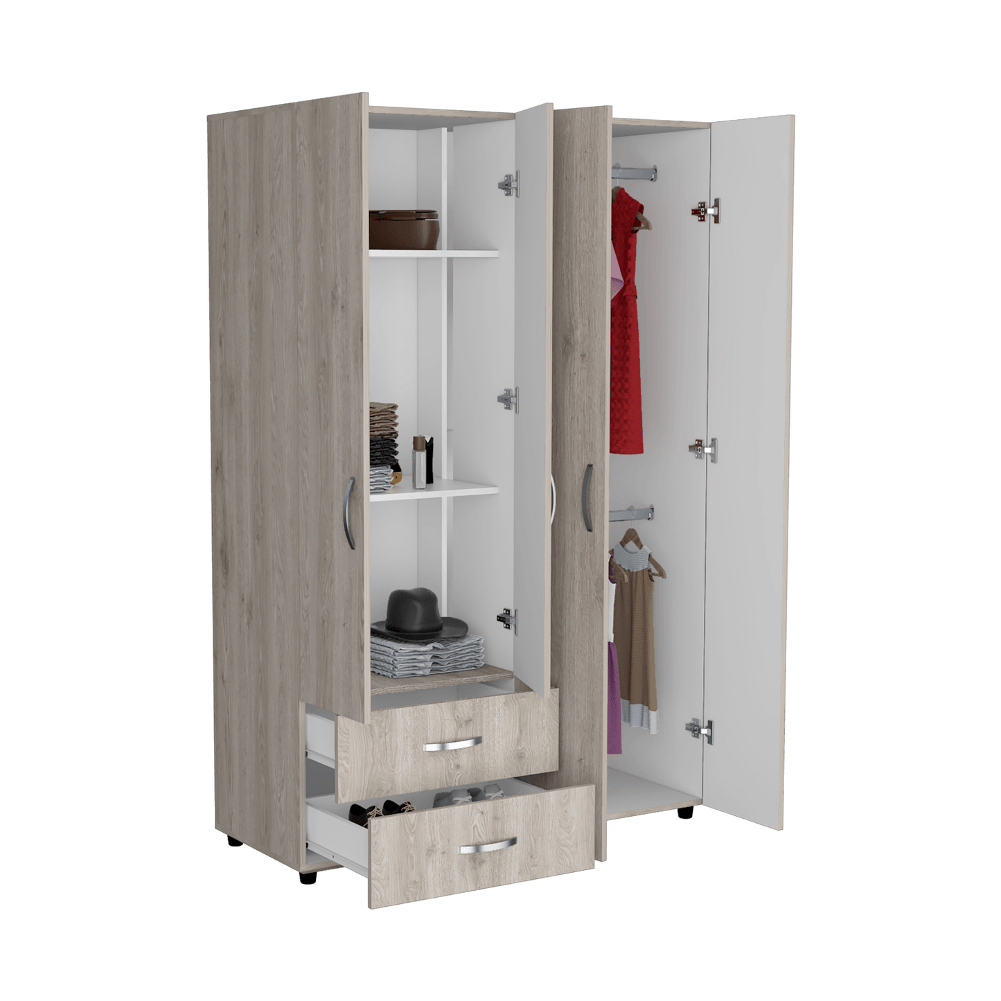 Closet Ankora Basic 180 X 120 X 47 Rta Bardolino Blanco