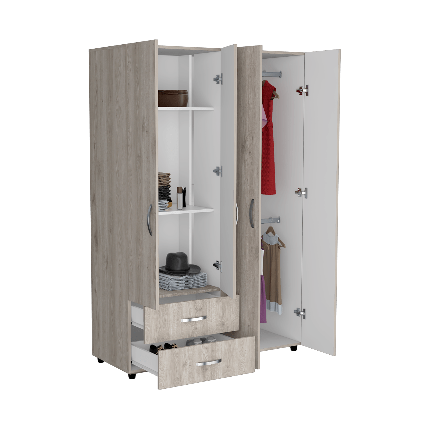 Closet Ankora Basic 180 X 120 X 47 Rta Bardolino Blanco