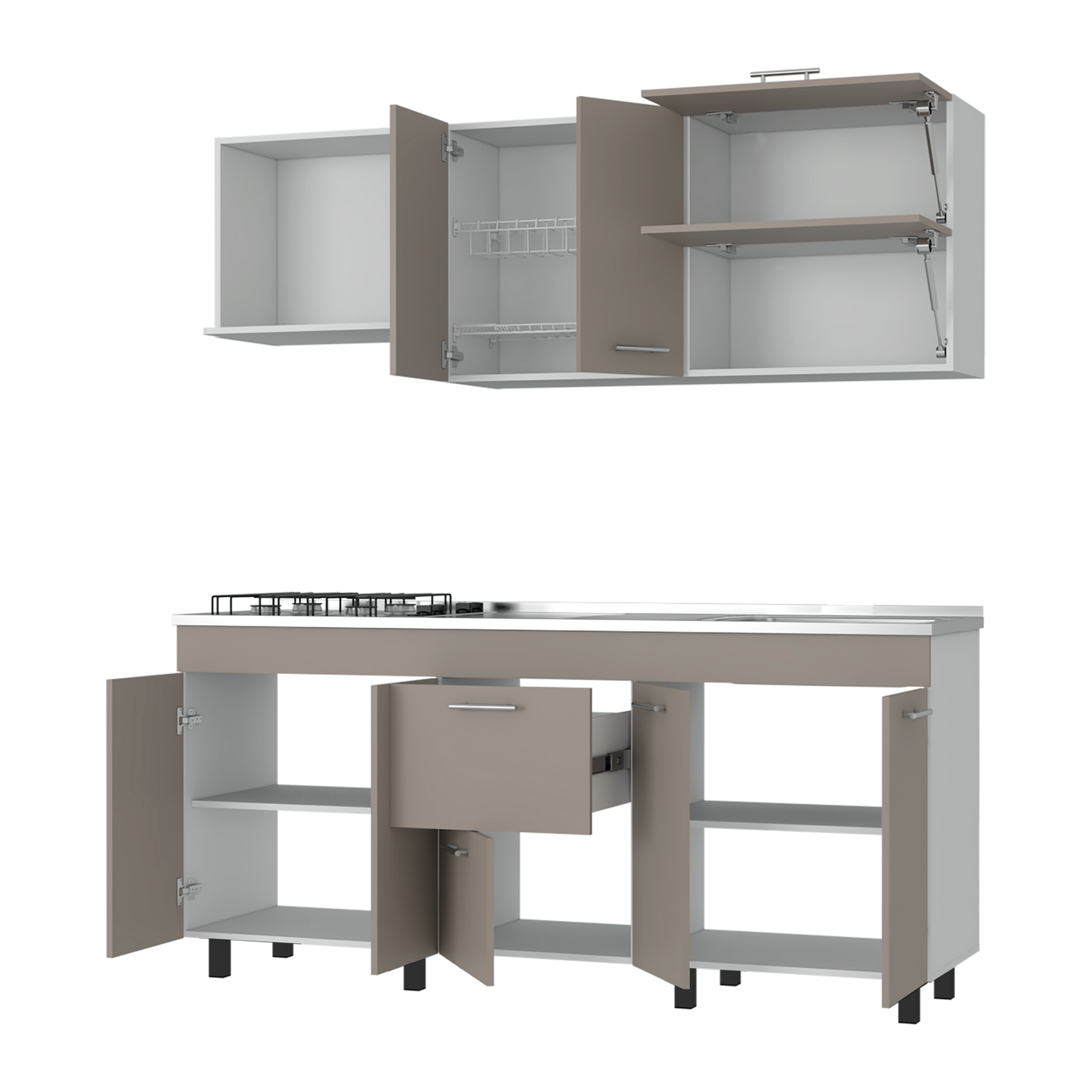 Cocina 180 Sakai Rta Taupe + Blanco