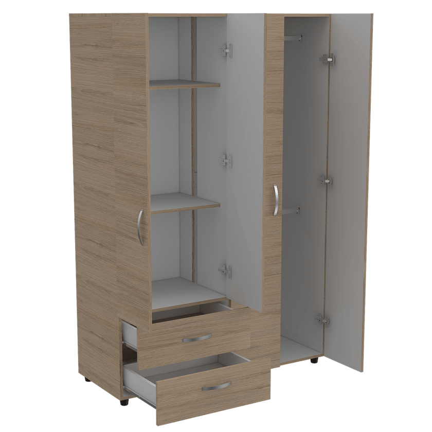 Closet Ankora Basic 180 X 120 X 47 Rta Rovere + Blanco