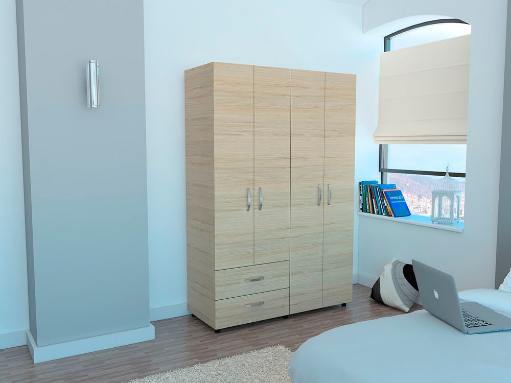 Closet Ankora Basic 180 X 120 X 47 Rta Rovere + Blanco