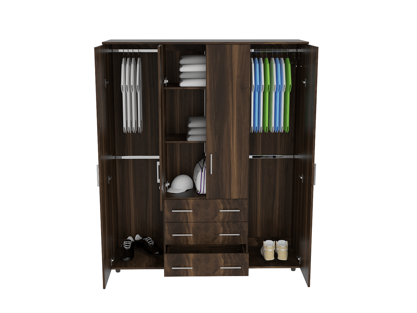 Closet Capri 180 X 150 X 50 Rta Nogal