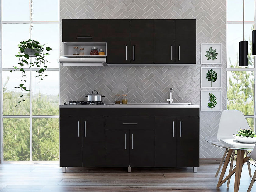Cocina 180 Mariana Rta Blanco + Wengue