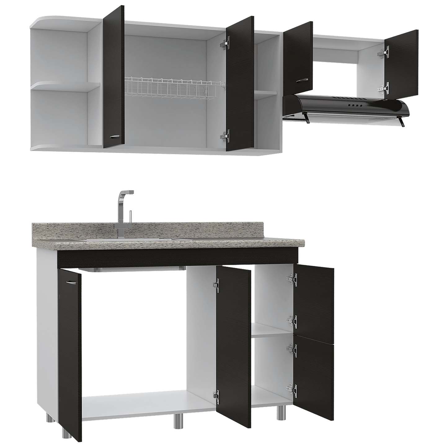 Cocina 120 Elica Rta Blanco + Wengue
