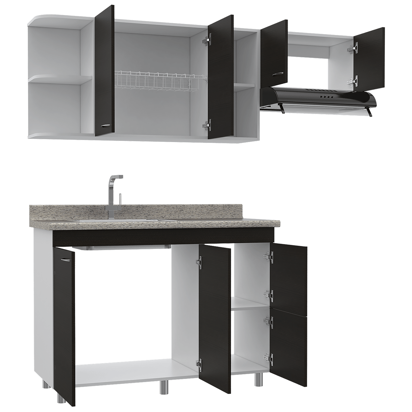 Cocina 120 Elica Rta Blanco + Wengue