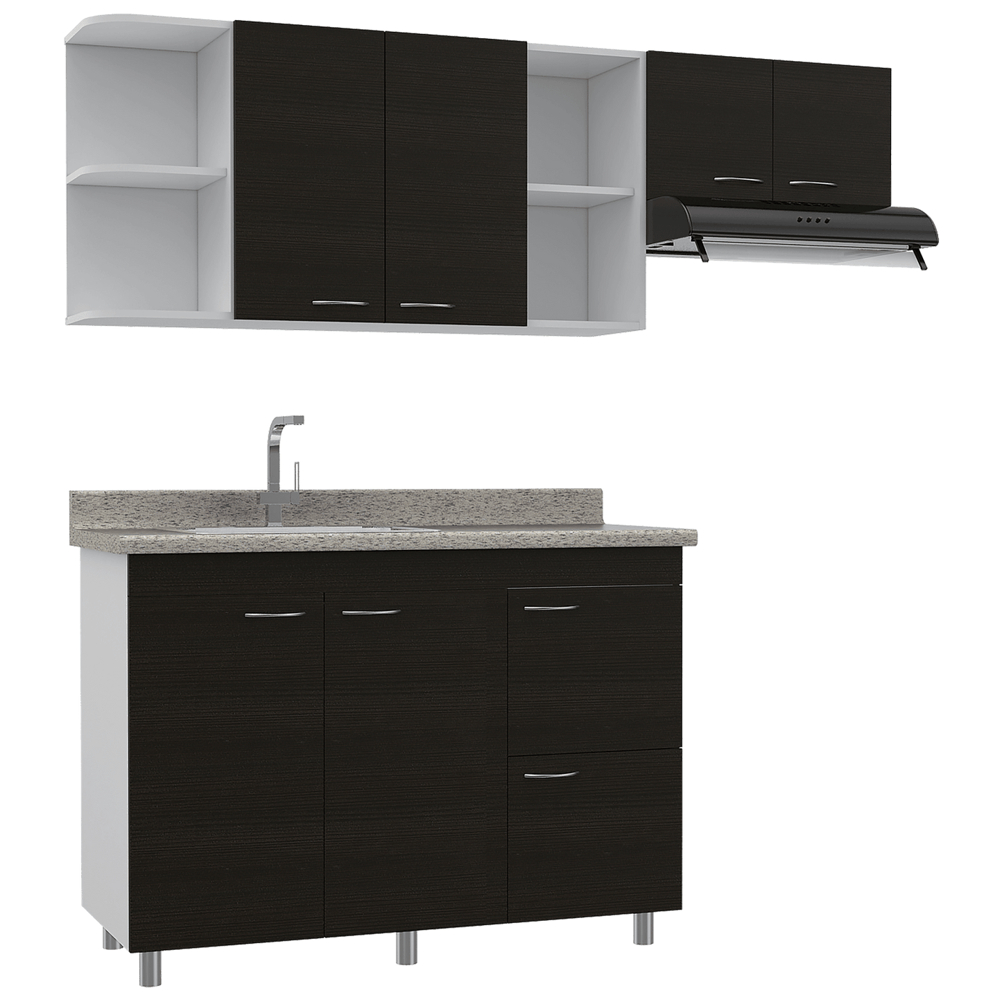 Cocina 120 Elica Rta Blanco + Wengue