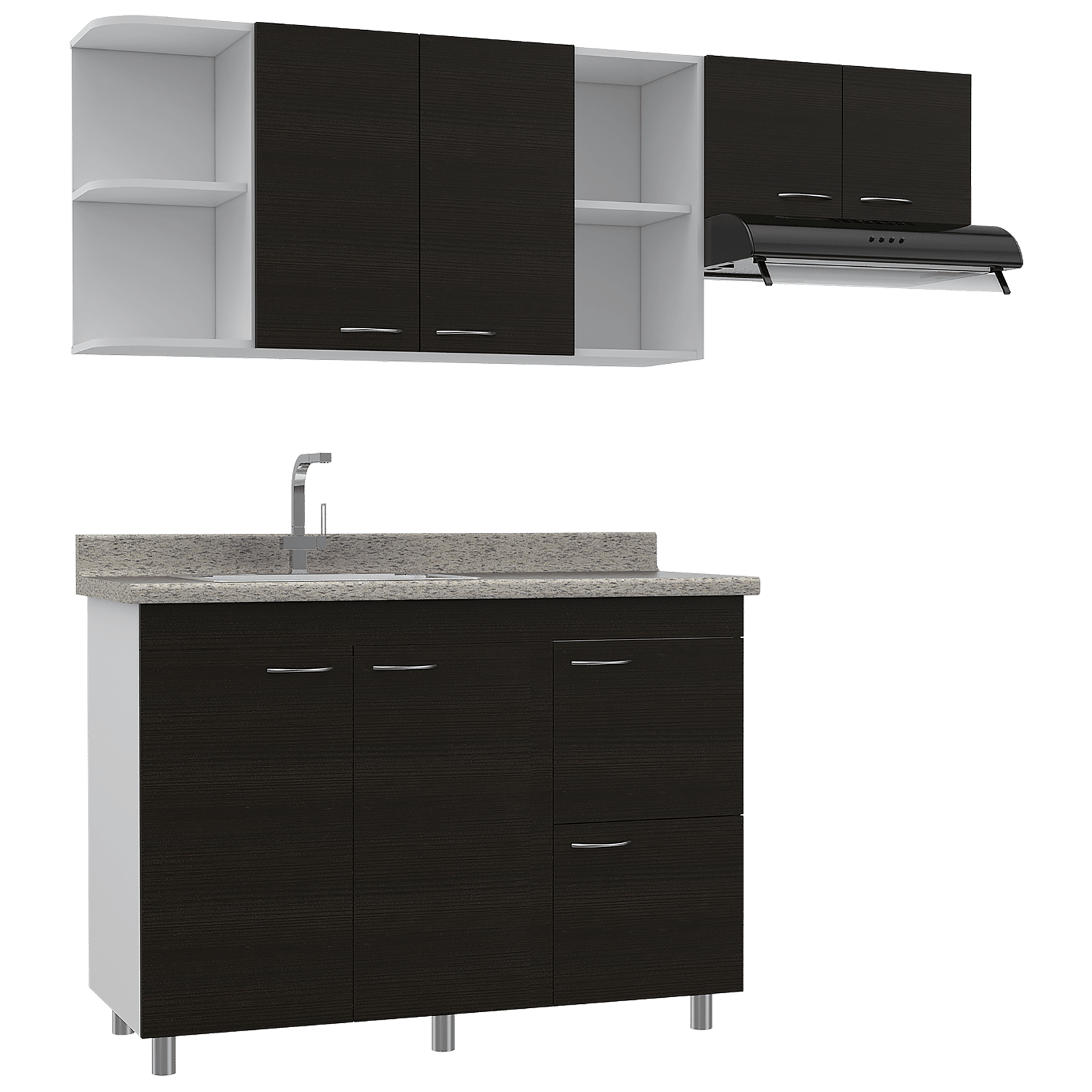 Cocina 120 Elica Rta Blanco + Wengue