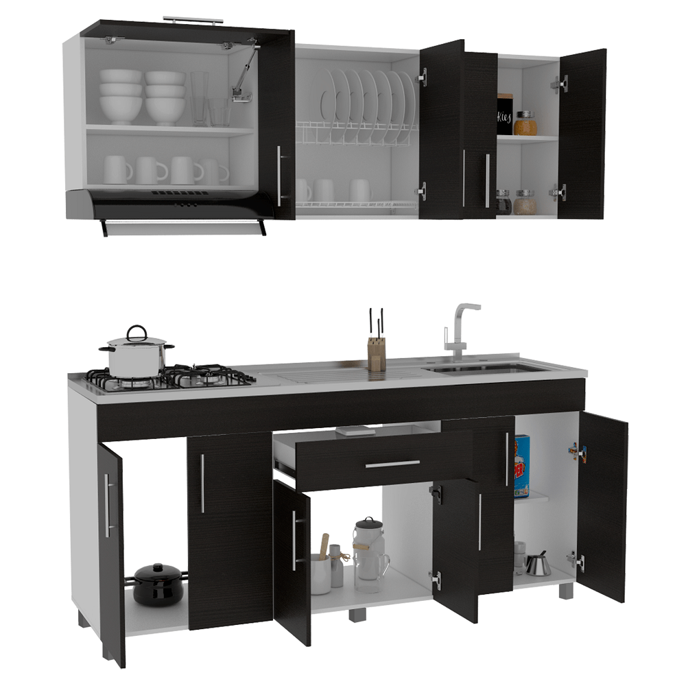 Cocina 180 Mariana Rta Blanco + Wengue