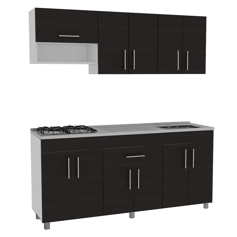 Cocina 180 Mariana Rta Blanco + Wengue