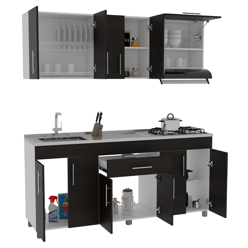 Cocina 180 Mariana Rta Blanco + Wengue