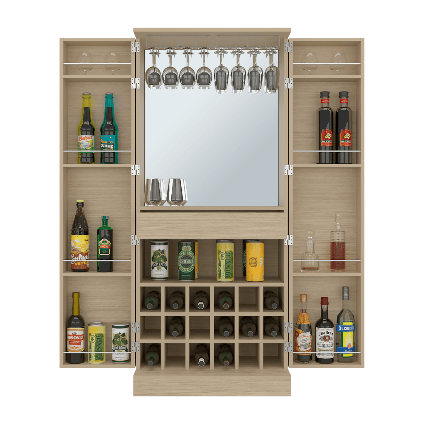 Bar Malbec Con Espejo Alto 175X75X42 Rta Cartagena Zf