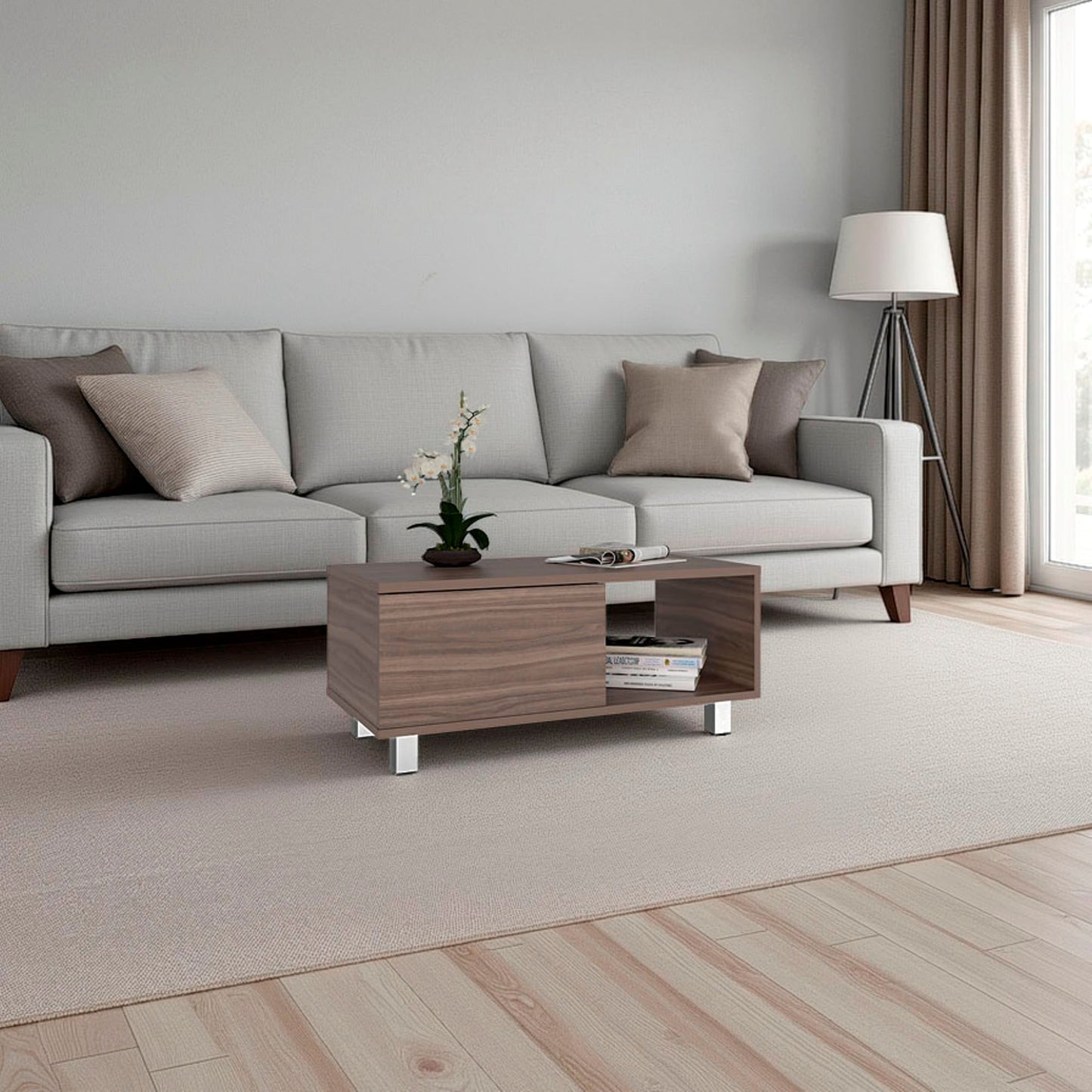 Mesa De Centro Torence 35X80X40 Rta Avellana Zf