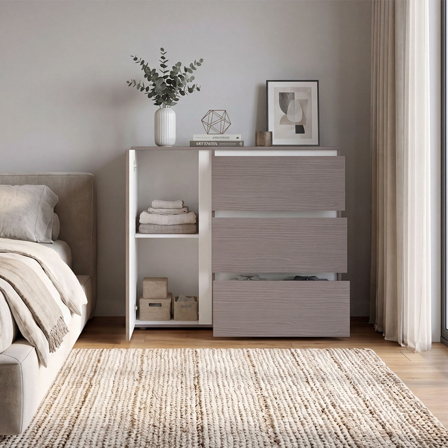 Comoda Niza 91X100X41 Rta Positano Blanco