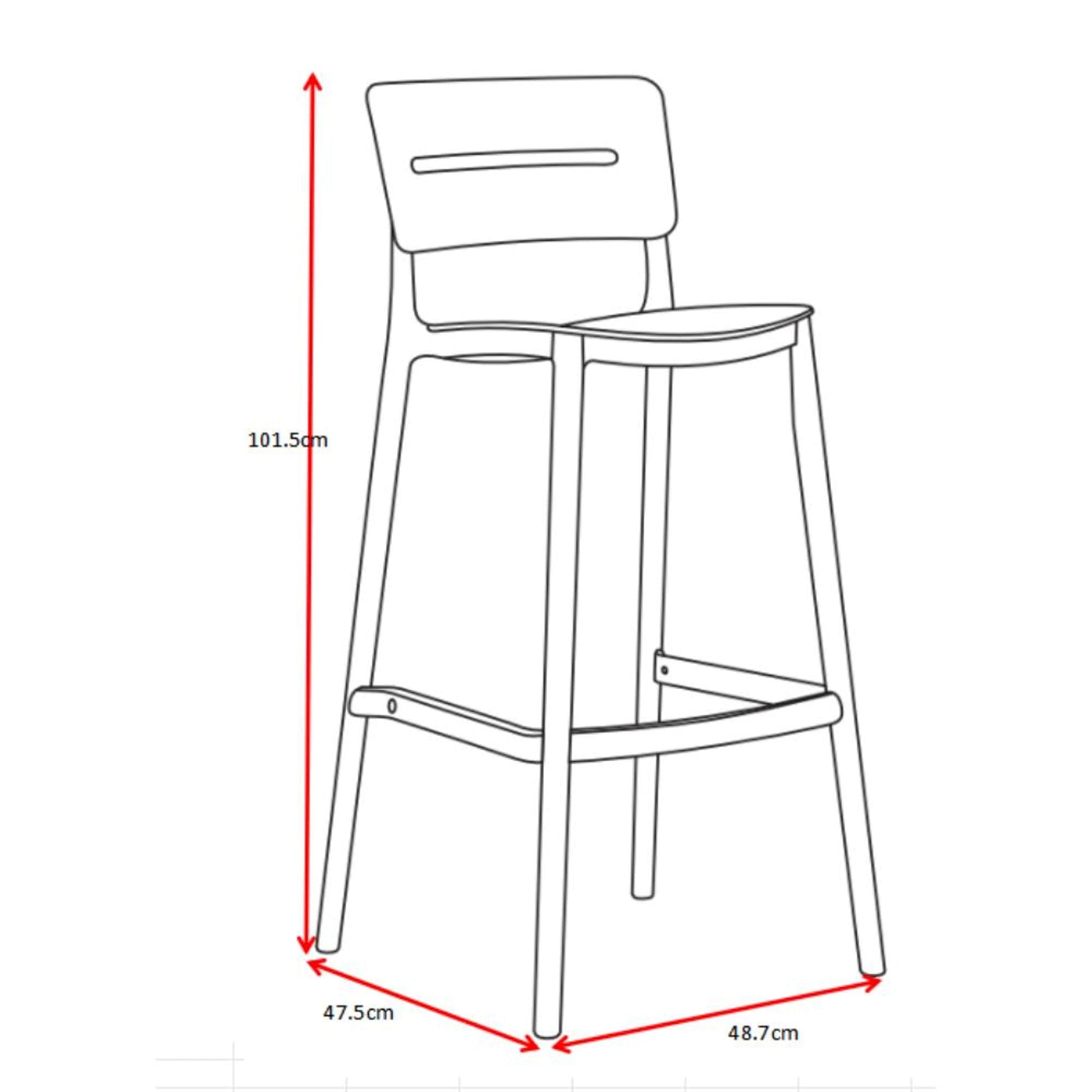 Silla Bar Manila 101X37X51 Rta Negro