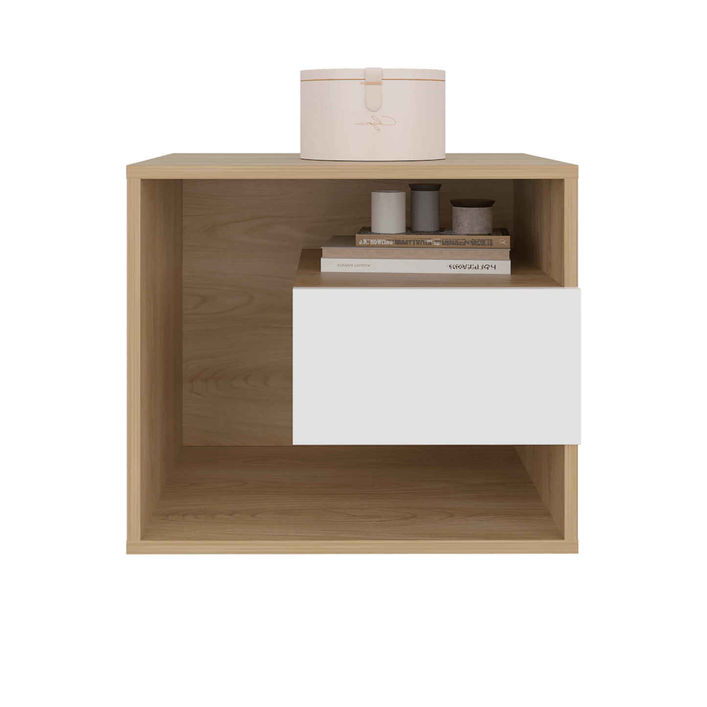 Mesa De Noche  Buda 43X50X41 Rta Fresno Blanco
