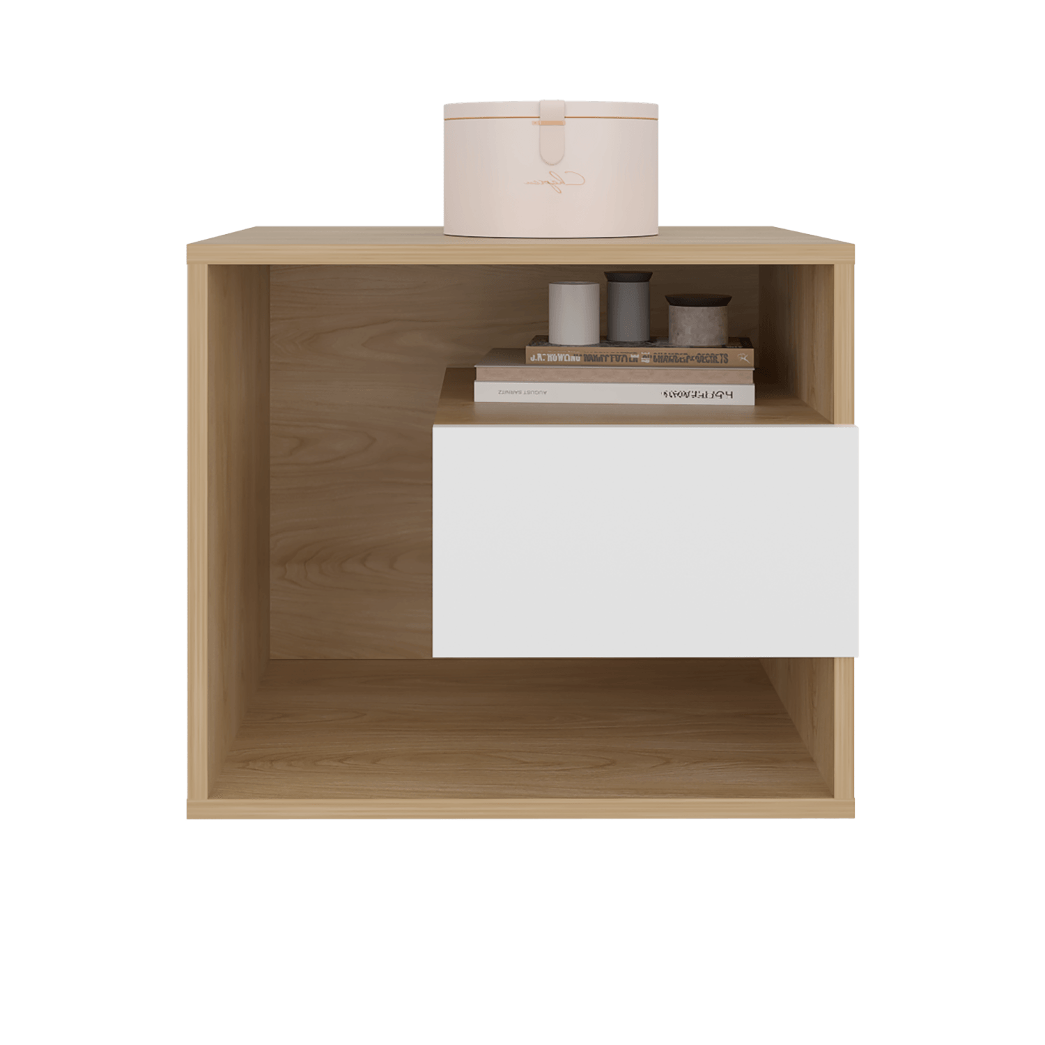 Mesa De Noche  Buda 43X50X41 Rta Fresno Blanco
