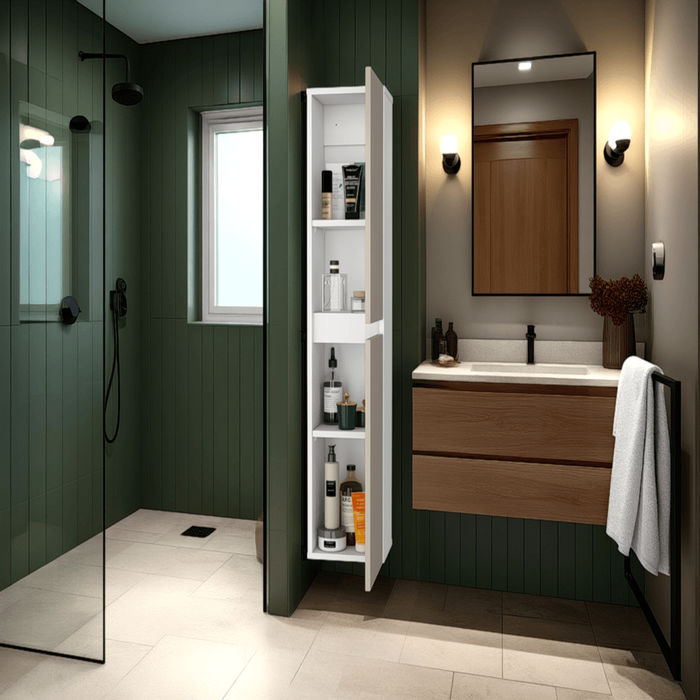 Armario De Pared Dos Puertas 110X25X21 Rta Capri Blanco Zf