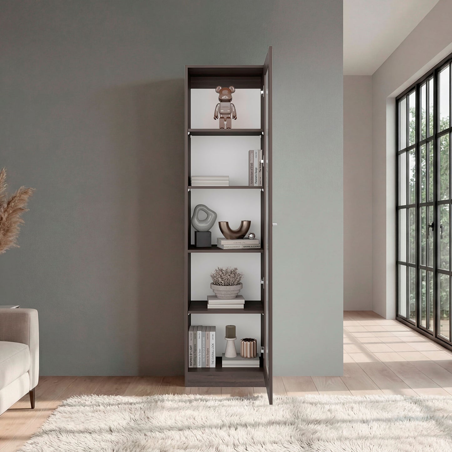 Vitrina Home E6 180X45X31 Rta Milán Blanco Zf