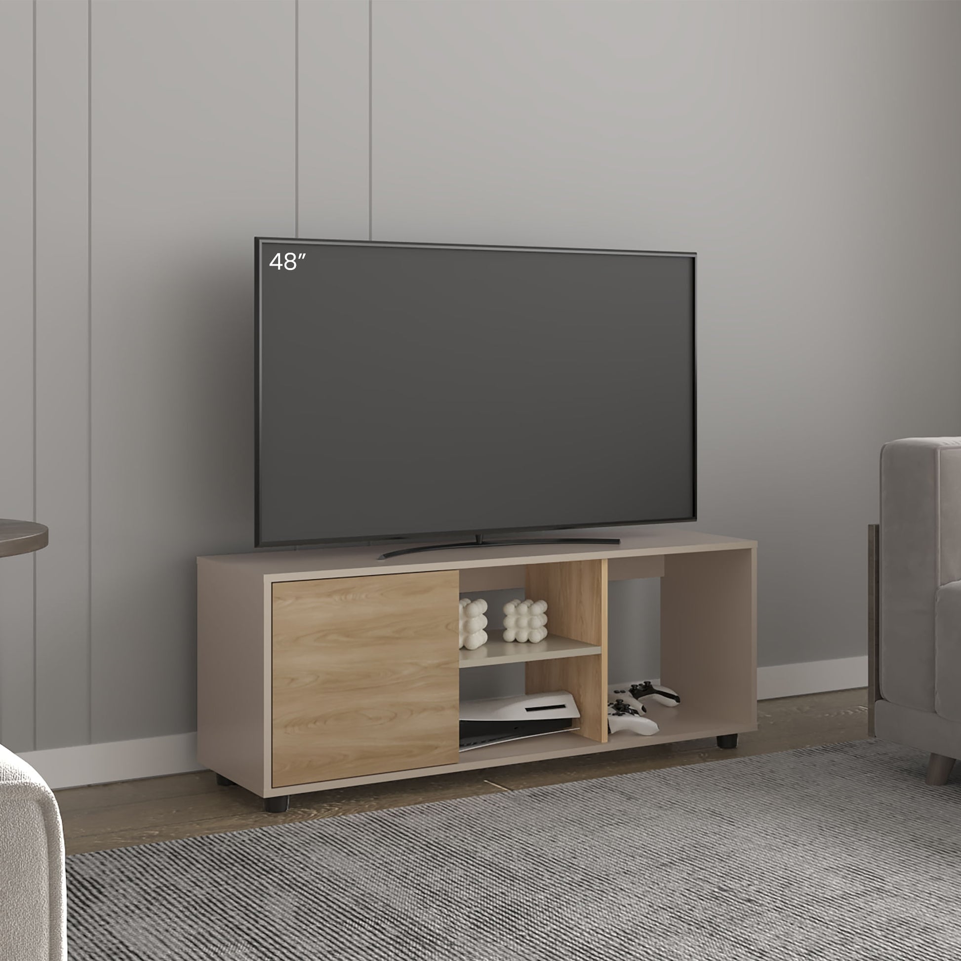 Rack De Tv Adel 46X120X34 Rta Capri Fresno Eu Zf