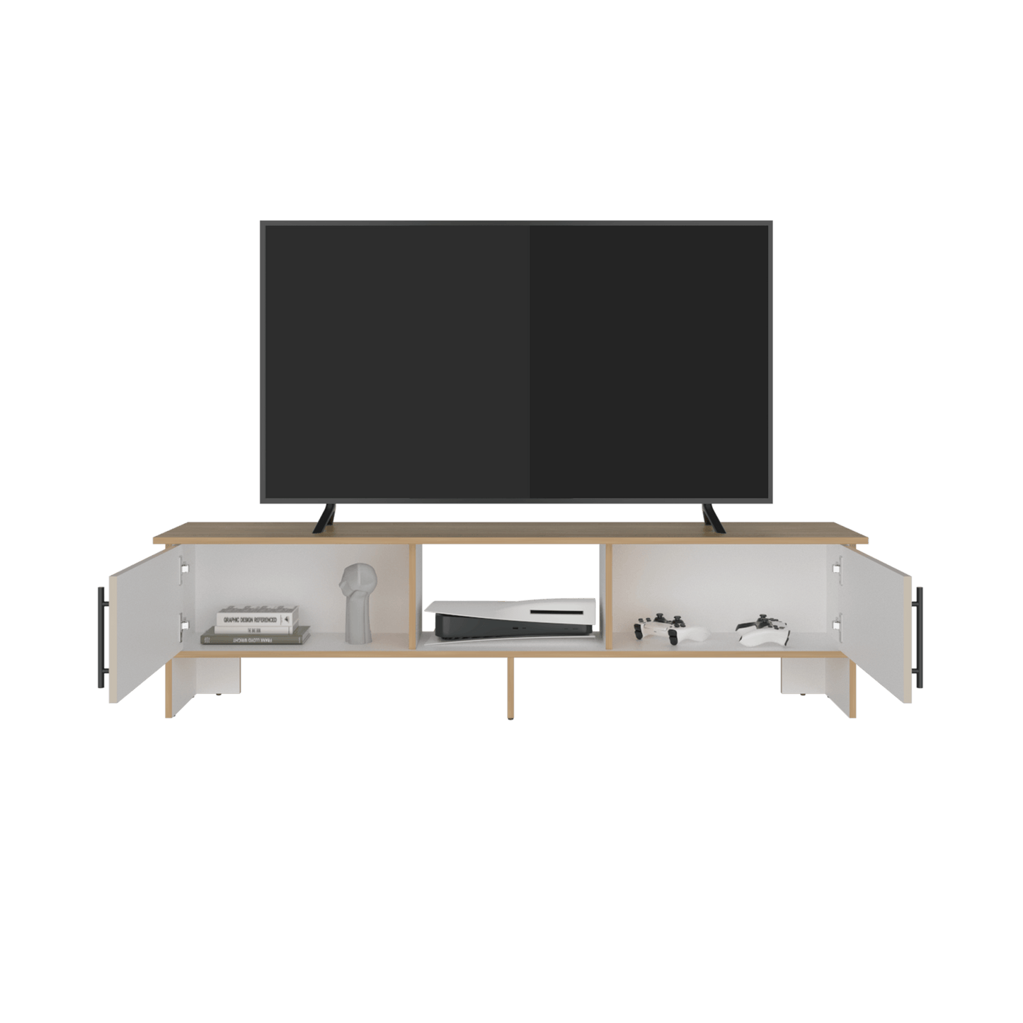 Rack Tv Dago 41X160X35 Rta Fresno Eu Capri Blanco