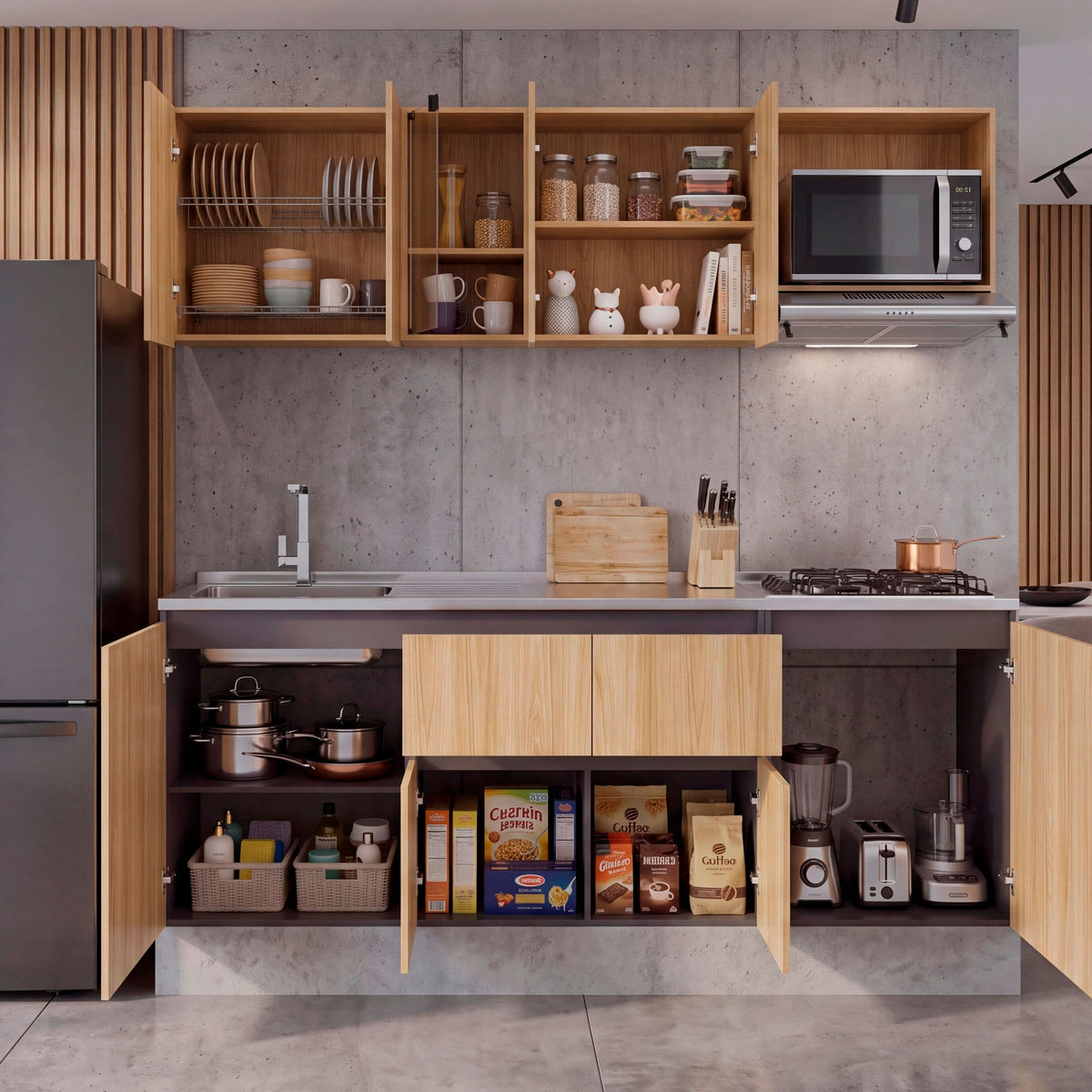 Cocina Amantia Izquierda 208X212X52 Rta Fresno Eu