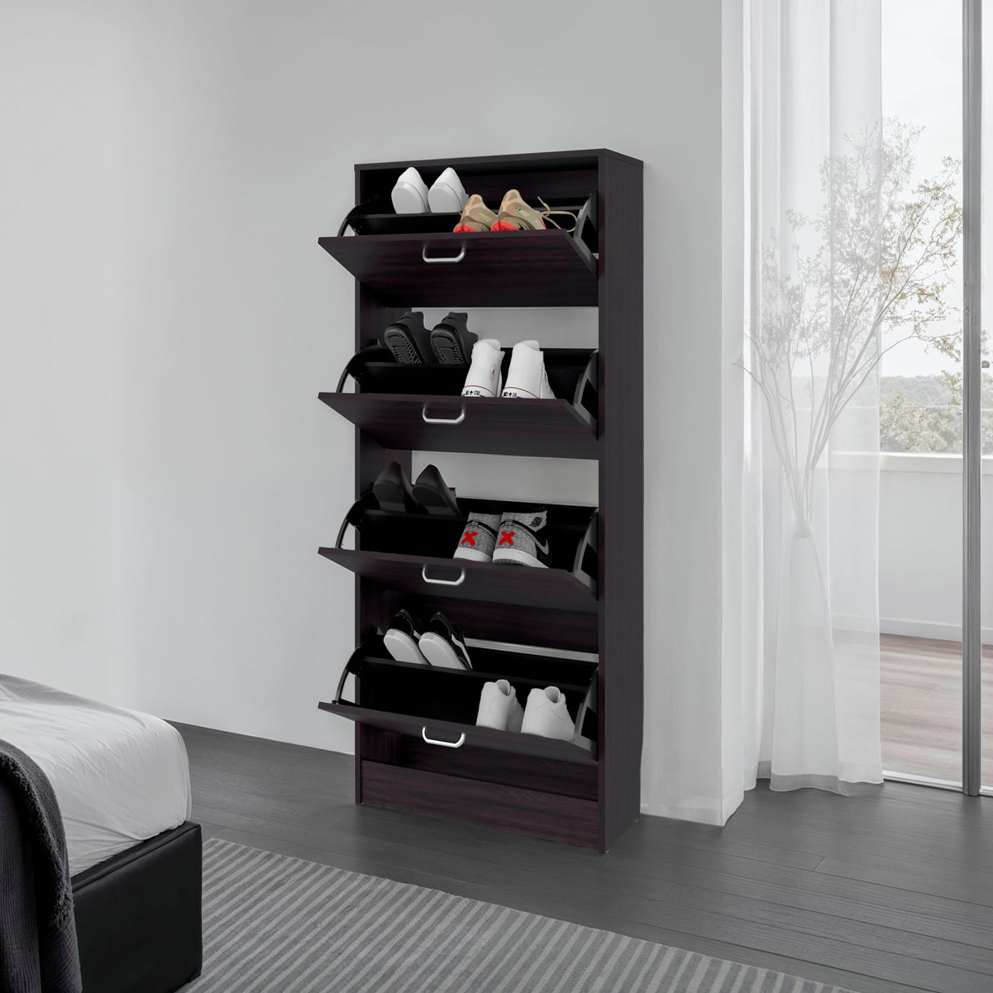 Zapatero Inola 4 Puertas 175X63X24 Rta Kronos Wengue Zf