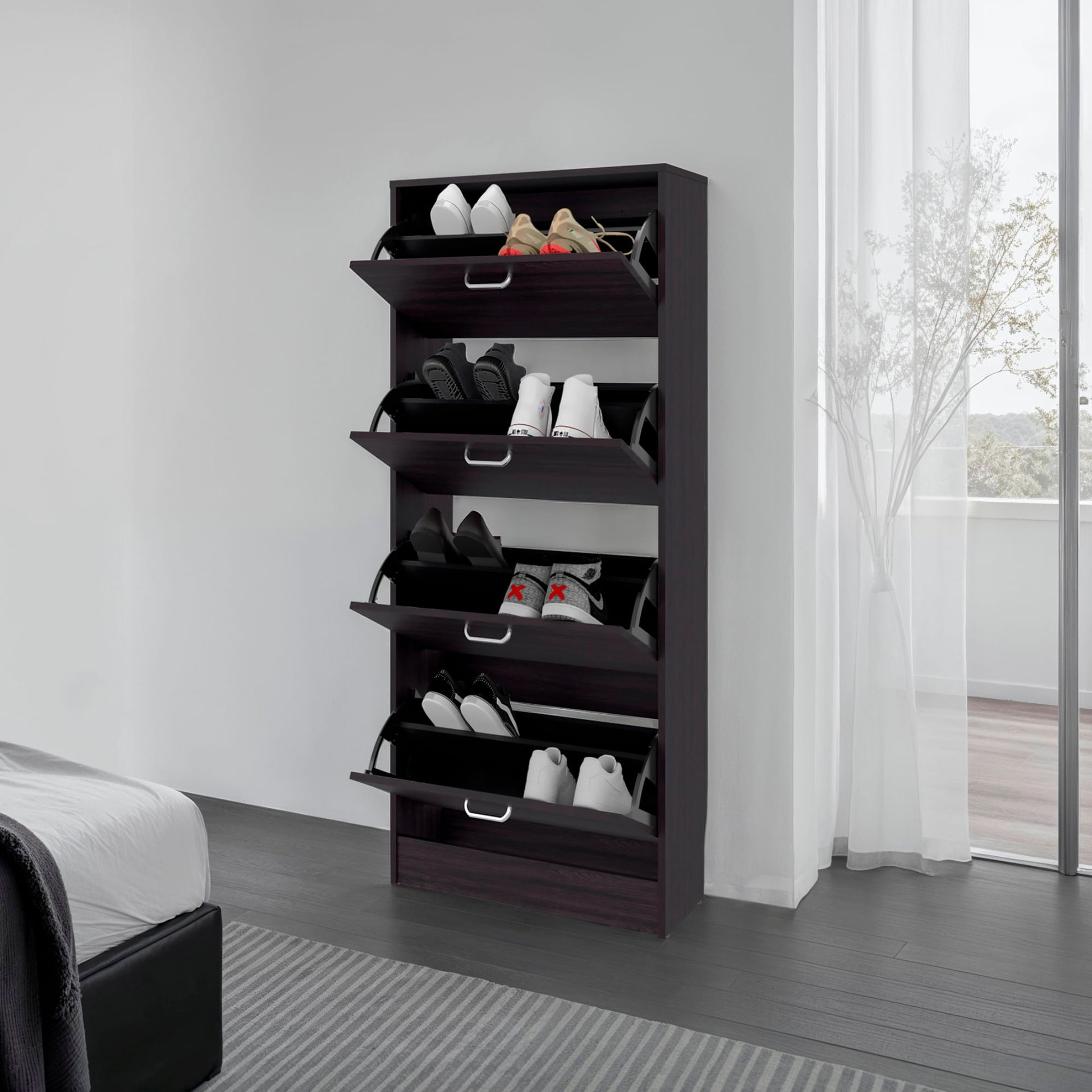 Zapatero Inola 4 Puertas 175X63X24 Rta Kronos Wengue Zf