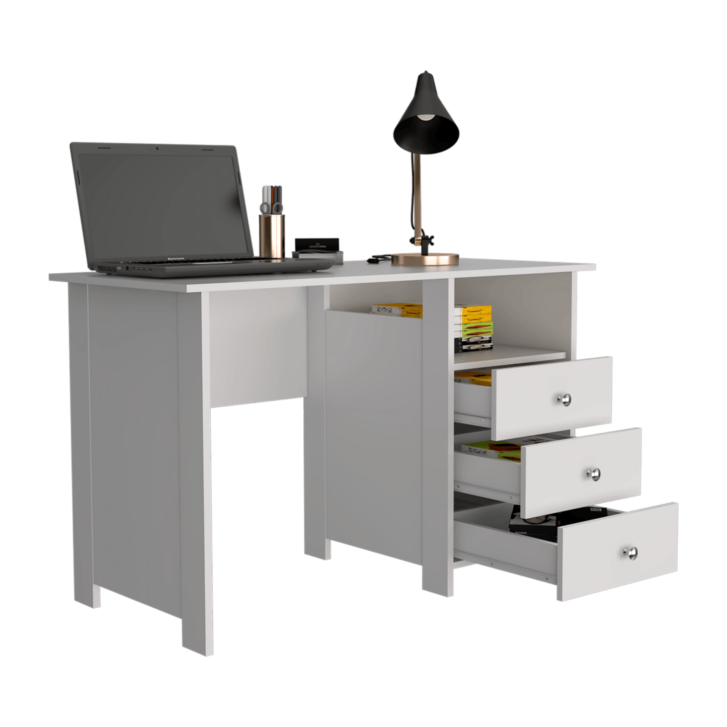 Escritorio Bianco 3 Cajones 75X120X55 Rta Blanco Zf