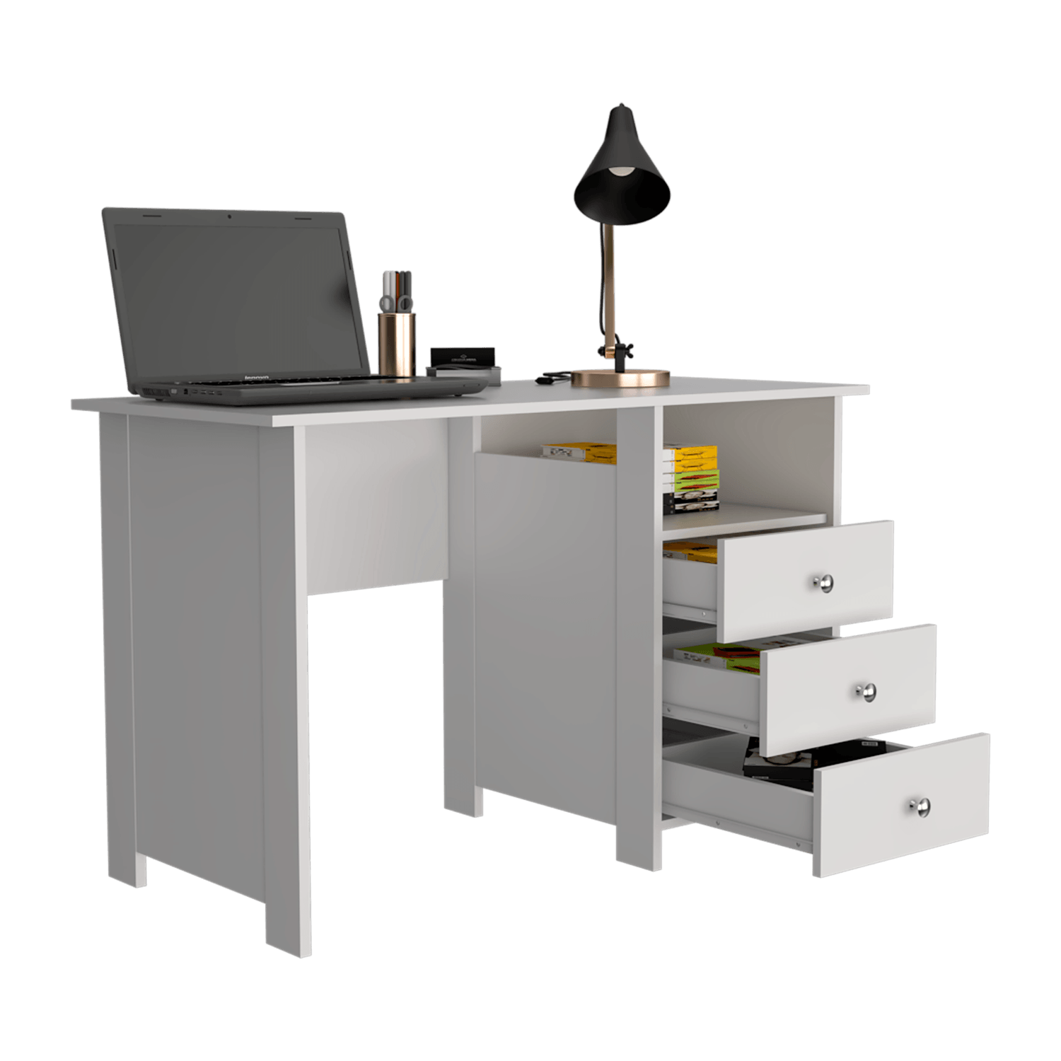Escritorio Bianco 3 Cajones 75X120X55 Rta Blanco Zf