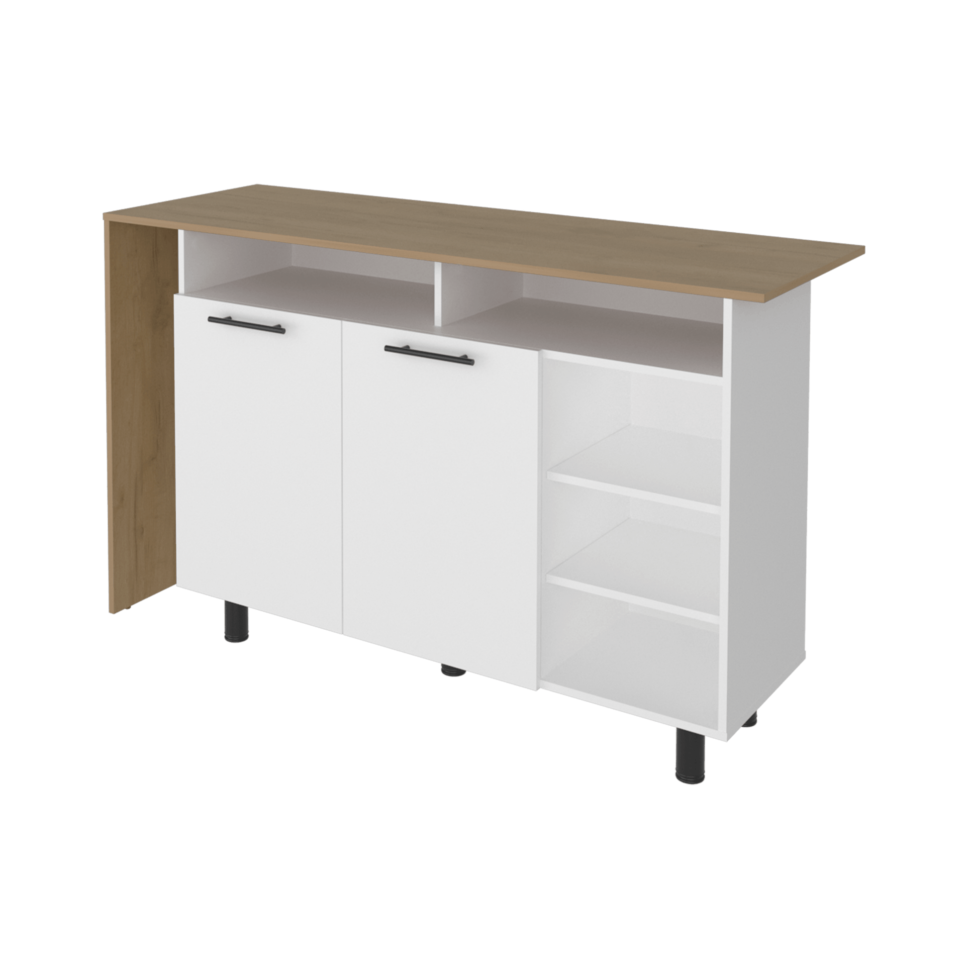 Isla De Cocina Corcega 89X150X52 Rta Blanco Fresno Zf