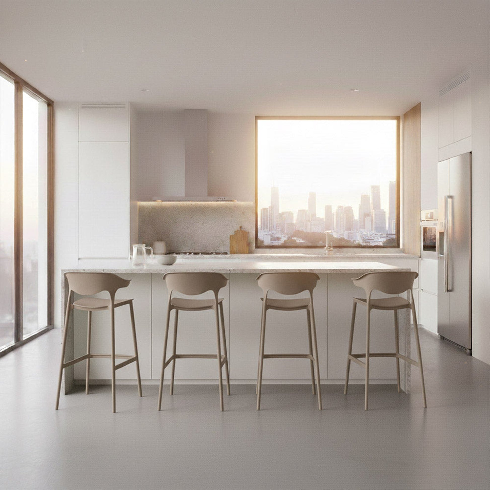 Silla Bar Elena 99X49X48 Rta Taupe