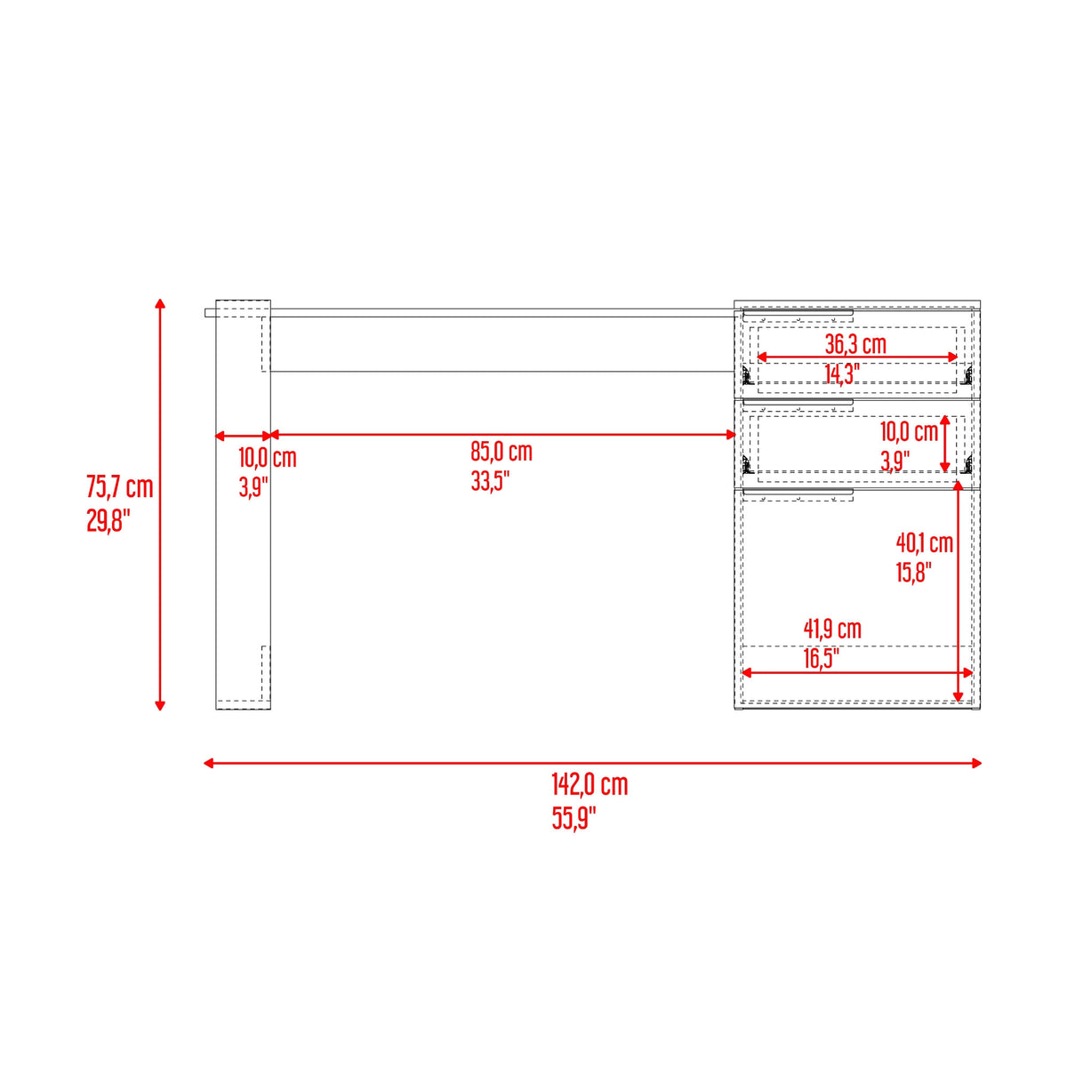 Escritorio Office 13 Bardolino+Plomo N/A