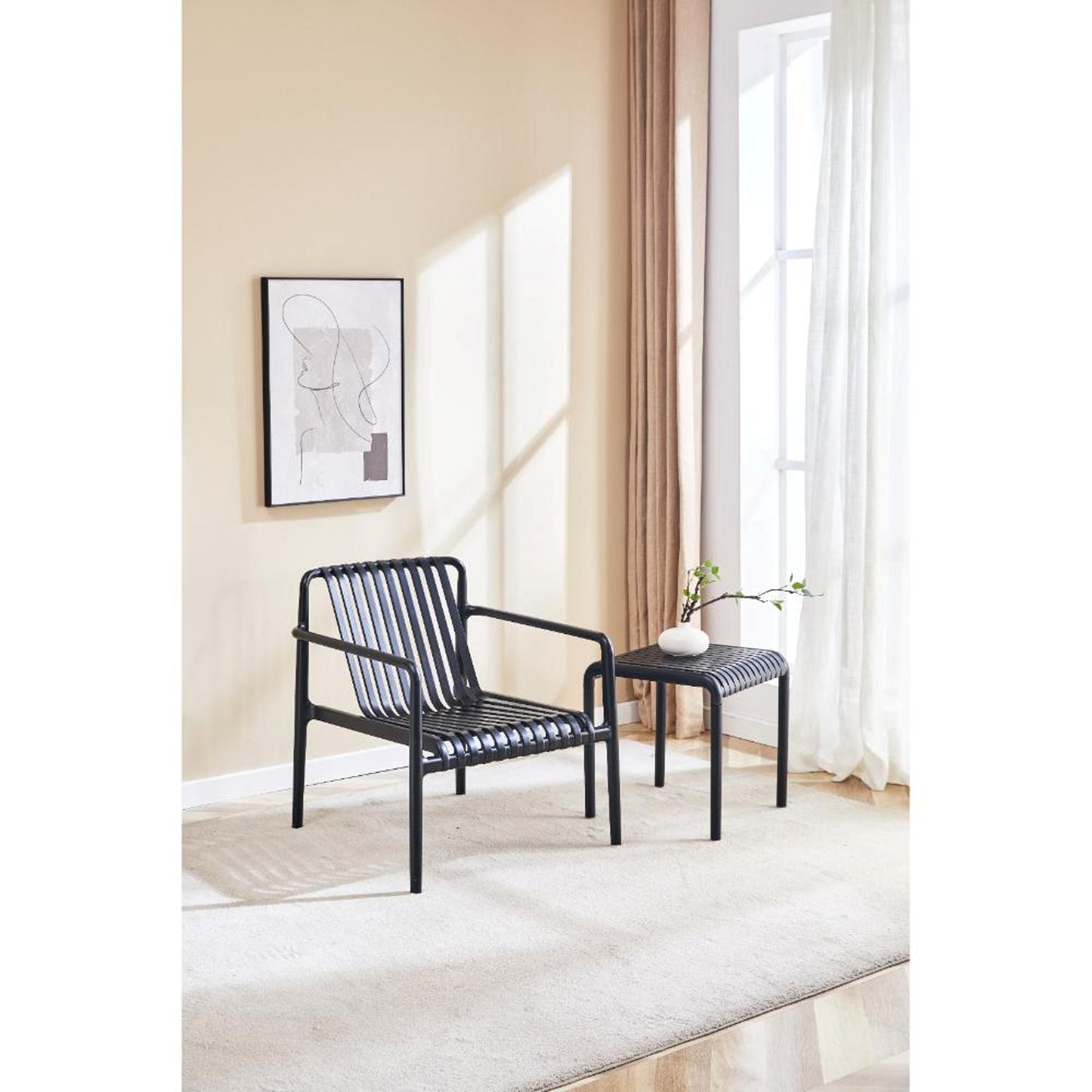 Mesa De Centro Parma 48X45X45 Rta Negro
