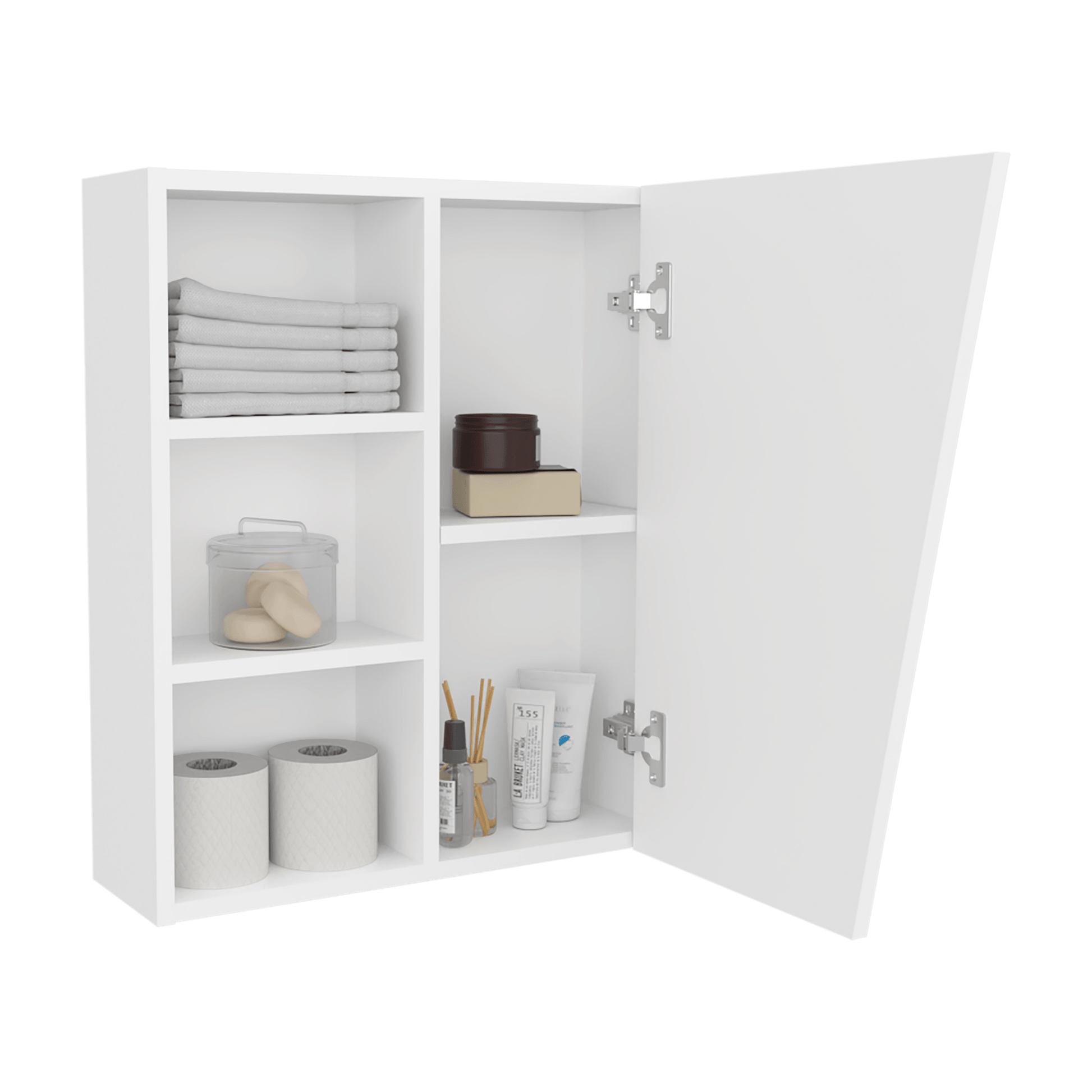 Gabinete De Baño Con Espejo Quintana 59X50X16 Rta Blanco Zf