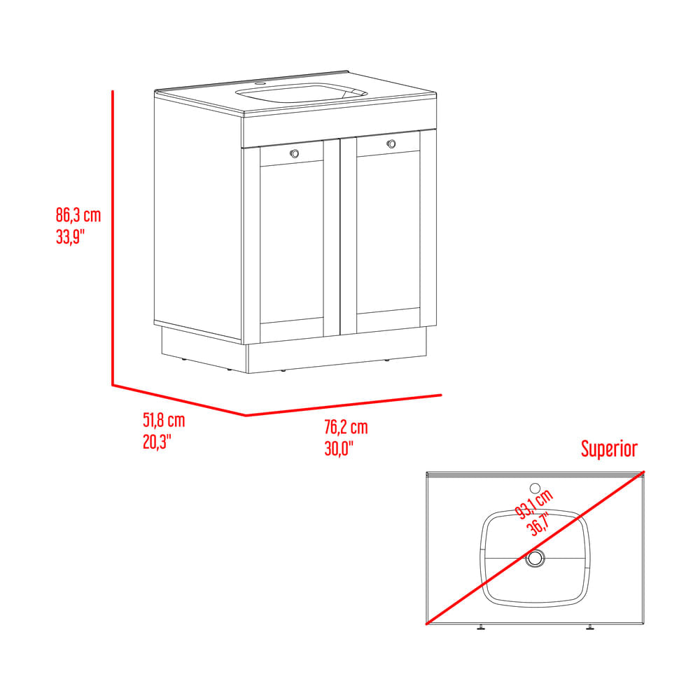 Muebles Para Lavamanos 30 Baluarte 86X76X51 Blanco Zf