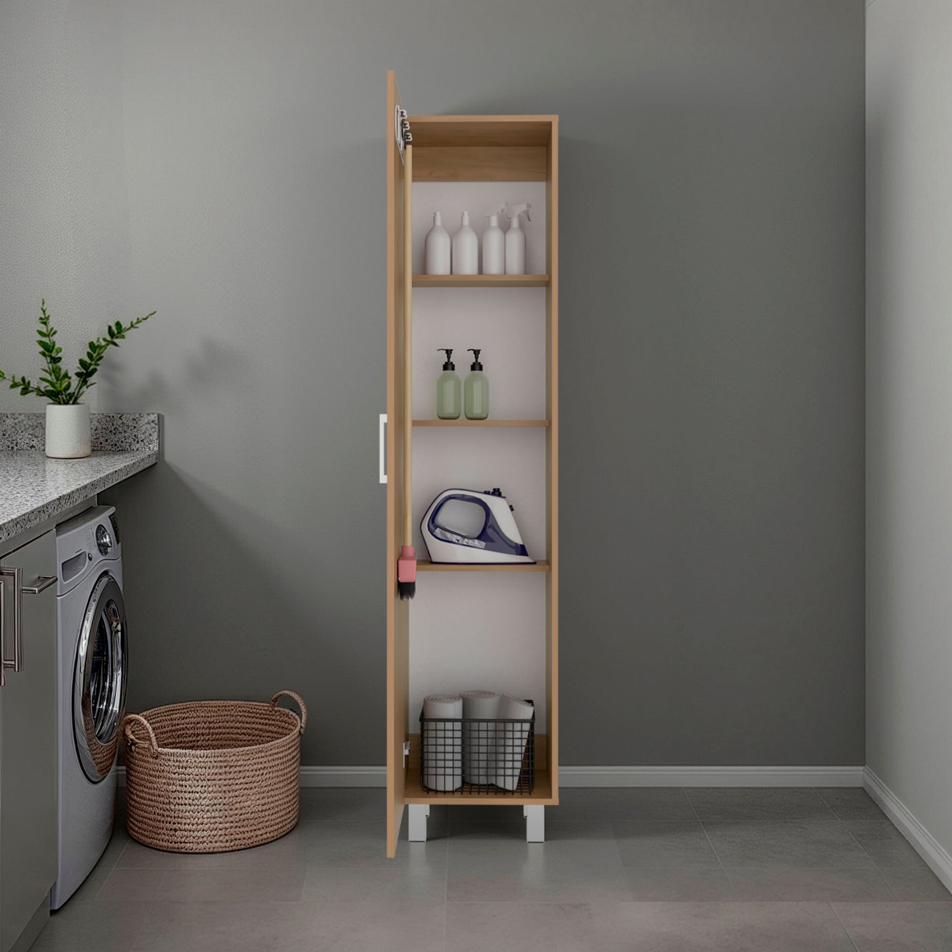 Mueble De Almacenamiento Vintro 180X40X31 Rta Kronos Fresno Zf