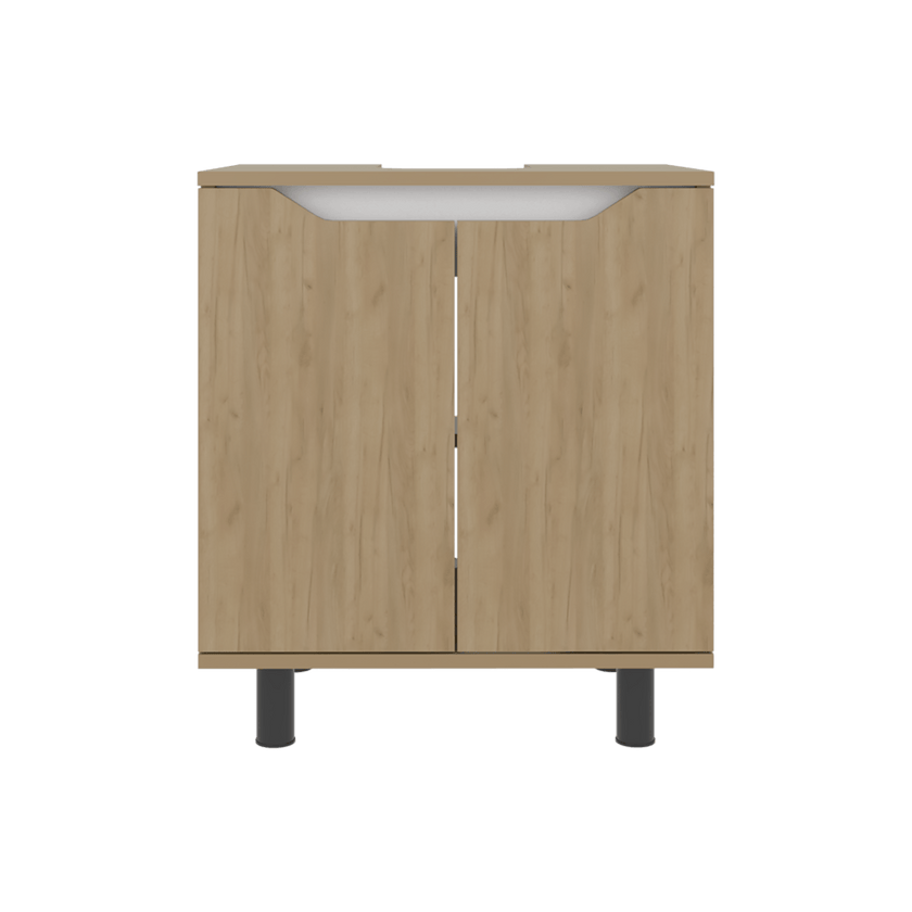 Mueble Lavamos De Pedestal Marlo 63X55X41 Rta Fresno Blanco Zf