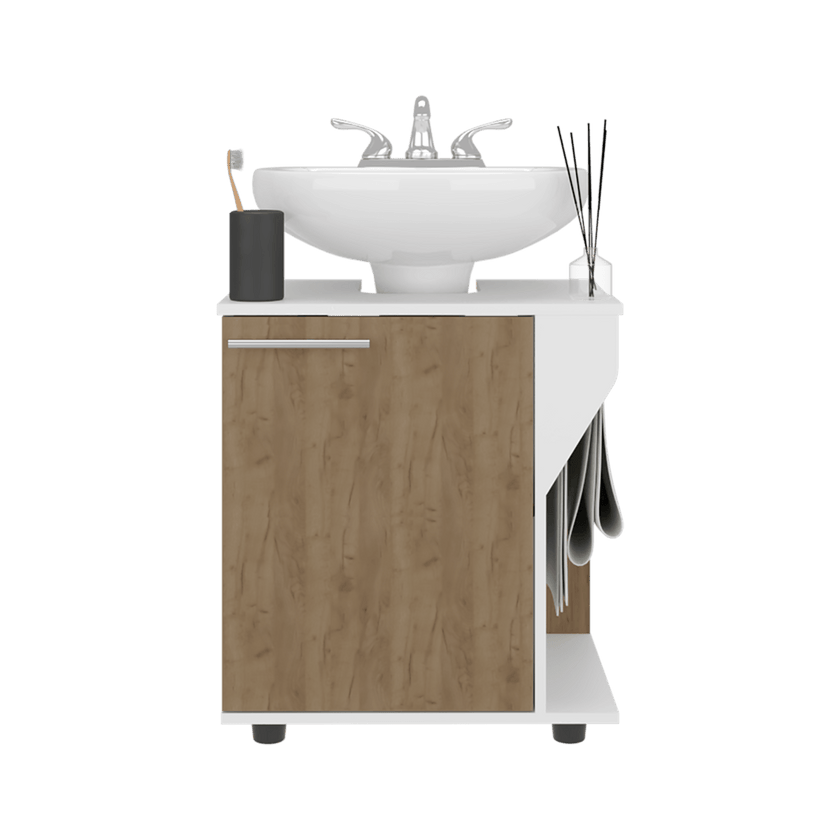 Mueble Lavamanos De Pedestal Phillips 62X56X41 Rta Blanco Fresno Zf