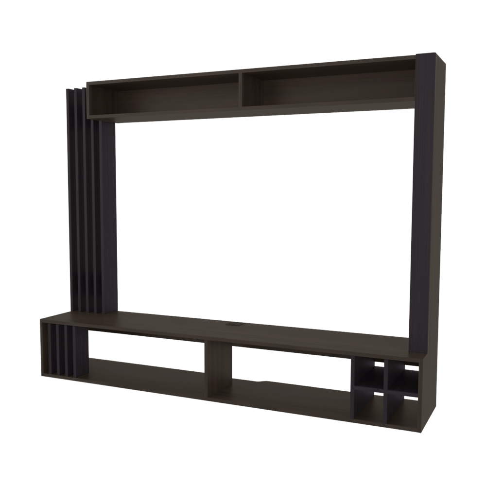 Centro De Entretenimiento Bremmen 55" 140X180X35 Rta Wengue Nogal Zf