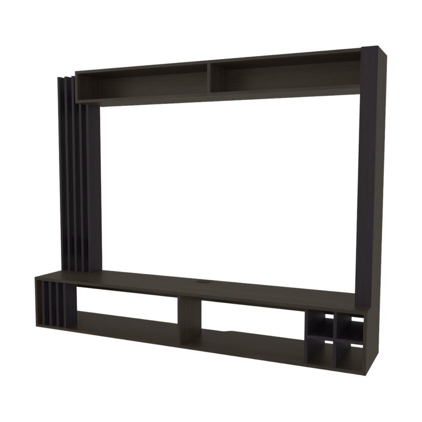 Centro De Entretenimiento Bremmen 55" 140X180X35 Rta Wengue Nogal Zf
